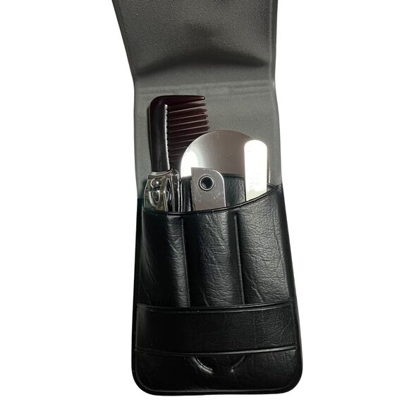 Vtg Mens 6-Pc Travel Nail Clipper Manicure Grooming Pouch Kit Made in Korea - Picture 2 of 6